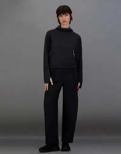 Herno Laminar Sweatshirt In Waffle Jersey In Black