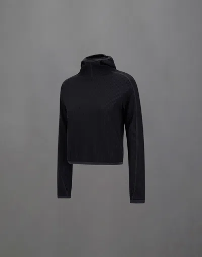 Herno Laminar Sweatshirt In Waffle Jersey In Black