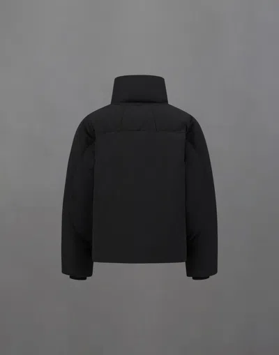 Herno Oversized Metallic Crinkle Jacket With High Collar In Black