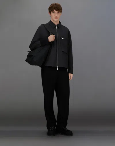 Herno Laminar Shacket In Comfort Tech In Black