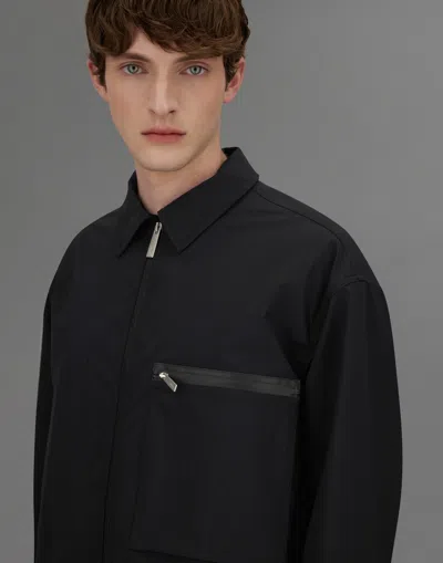 Herno Laminar Shacket In Comfort Tech In Black