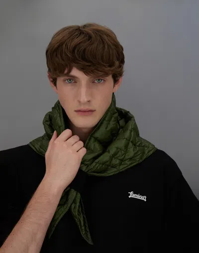 Herno Laminar Scarf In Quilted Ripstop In Green