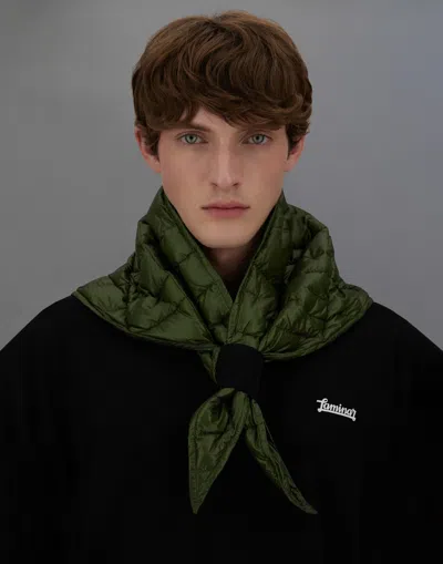 Herno Laminar Scarf In Quilted Ripstop In Green