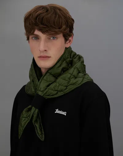 Herno Laminar Scarf In Quilted Ripstop In Green
