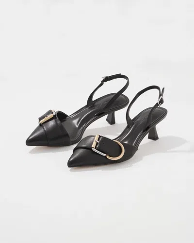 White House Black Market Mixed Metal Slingback In Black