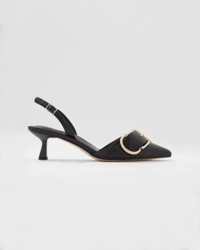 White House Black Market Mixed Metal Slingback In Black