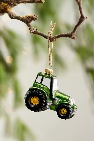 Terrain Tractor Glass Ornament In Green