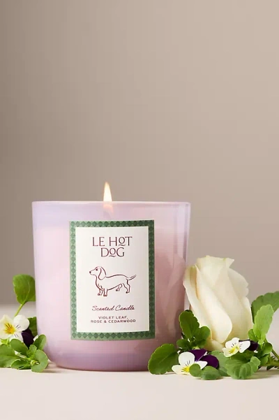 Papier X Anthropologie Woody Le Hot Dog Dachshund Glass Candle In Pink