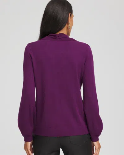 Chico's Ella Bow-detailed Sweater In Purple Royale In Purple