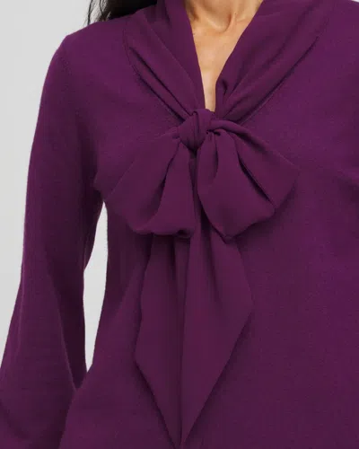 Chico's Ella Bow-detailed Sweater In Purple Royale In Purple