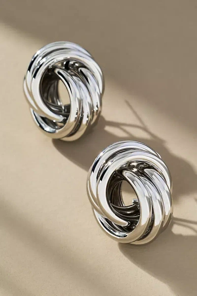 By Anthropologie Double Knot Post Earrings In Silver