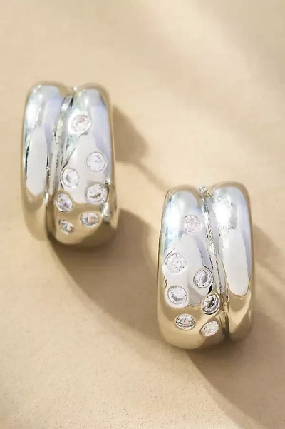 By Anthropologie Mini Double Huggie Hoop Earrings In Metallic