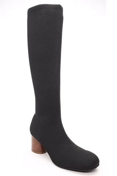 Sanctuary Ronnie Stretch Knit Boots In Black
