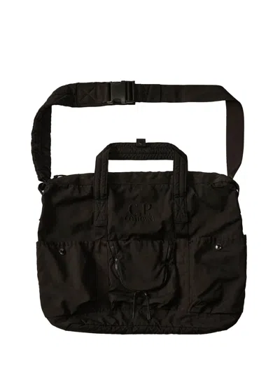 C.p. Company Twill Shoulder Bag In Black