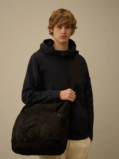 C.p. Company Twill Shoulder Bag In Black