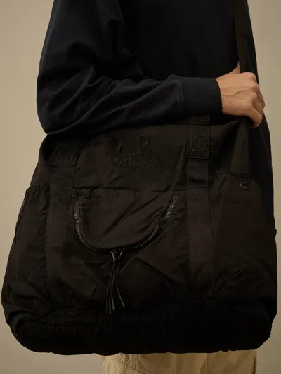 C.p. Company Twill Shoulder Bag In Black