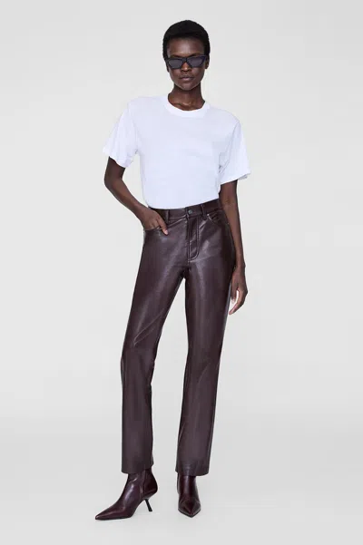 Anine Bing Pantaloni Bruno Donna Marrone Scuro In Brown