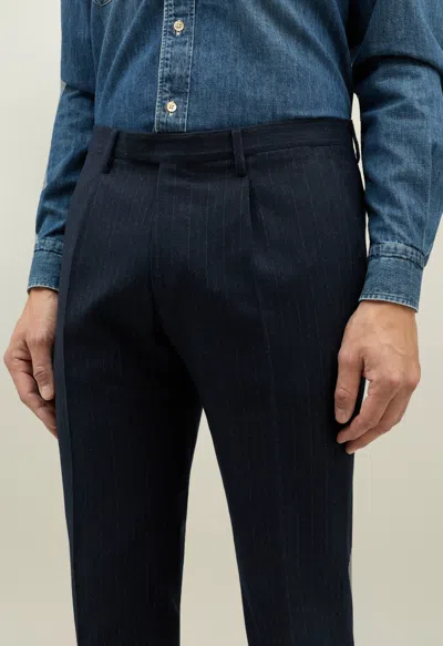 Boglioli Pinstripe Flannel K-suit In Blue