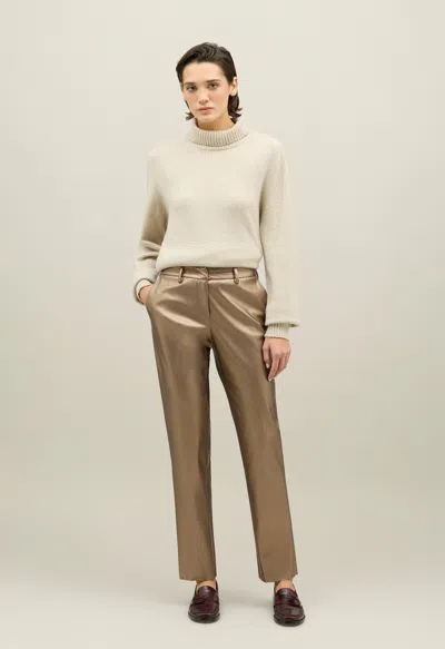 Boglioli Vegan Leather Metallic Trousers In Multi