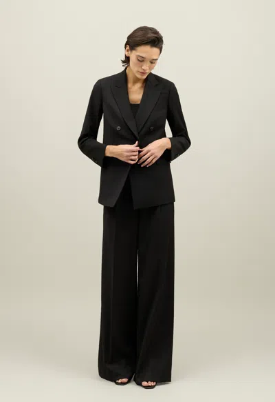 Boglioli Stretch Gabardine Bianca Blazer In Black