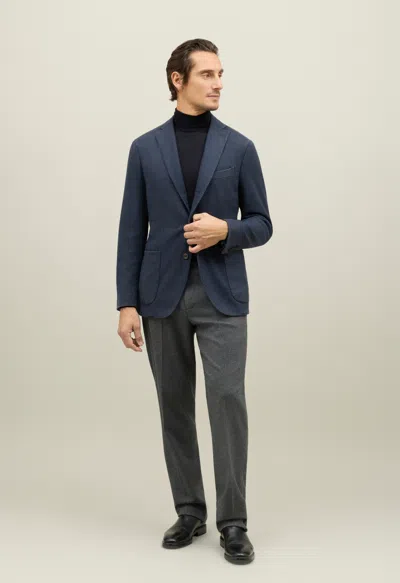 Boglioli Garment Dyed Cashmere Micro-structure K-jacket In Blue