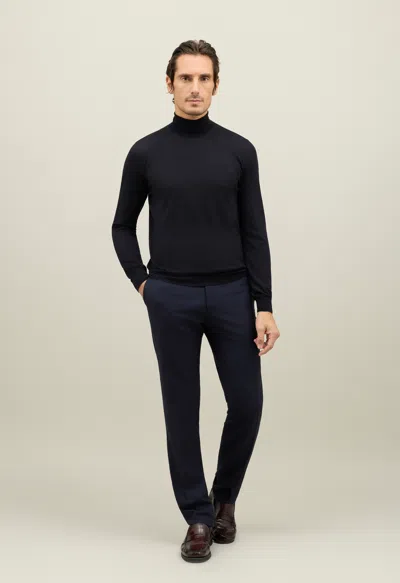 Boglioli Wool Turtleneck In Blue