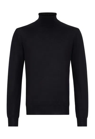 Boglioli Wool Turtleneck In Blue