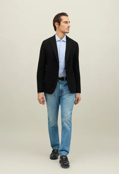 Boglioli Knitted Jersey K-jacket In Black