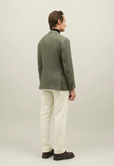 Boglioli Houndstooth Soft Wool Blend Windsor Jacket In Green