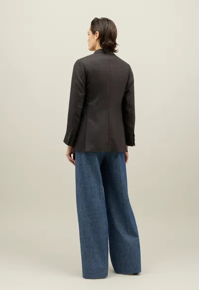 Boglioli Wool Hopsack Bianca Blazer In Brown