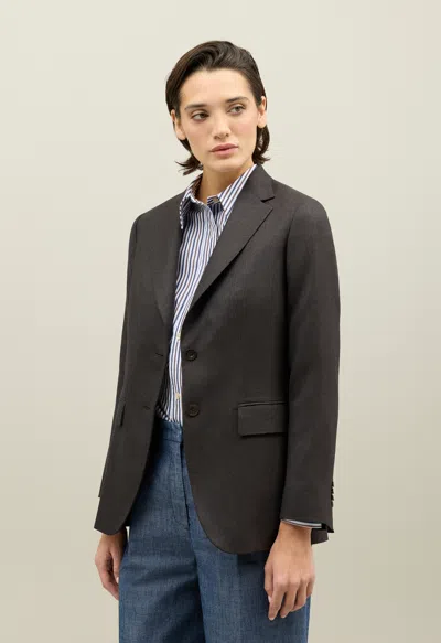 Boglioli Wool Hopsack Bianca Blazer In Brown