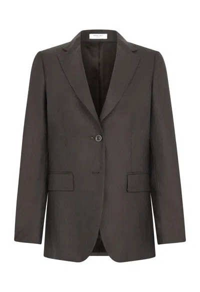 Boglioli Wool Hopsack Bianca Blazer In Brown