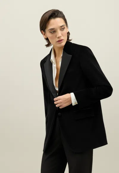 Boglioli Velvet Giulia Tux Blazer In Black