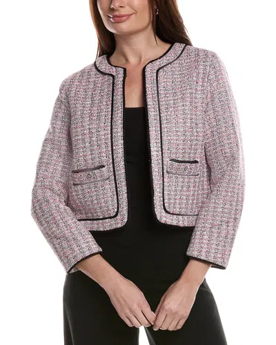 Maje Lucky Four Leaf Clover Tweed Jacket In Multi