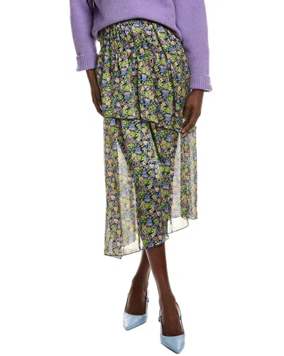 Maje Woman Midi Skirt Black Size 8 Polyester In Black