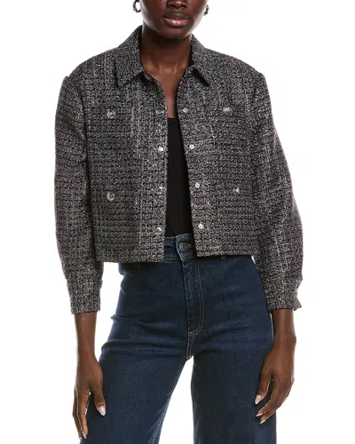 Maje Tweed Blazer In Silver