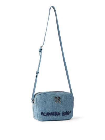 Off-white Jitney Camera Denim Bag In Blue