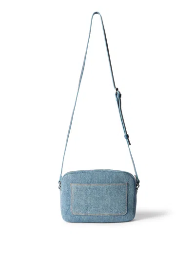 Off-white Jitney Camera Denim Bag In Blue