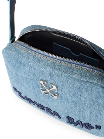 Off-white Jitney Camera Denim Bag In Blue