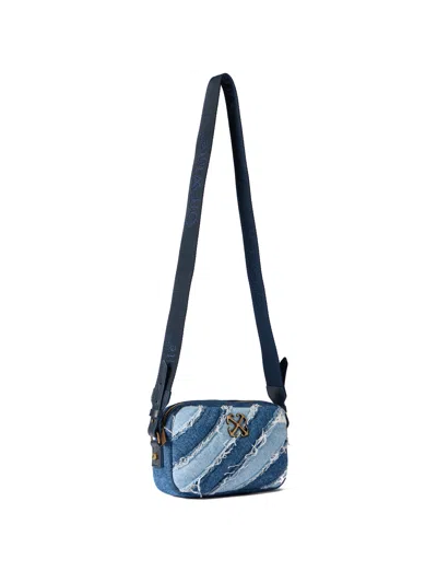 Off-white Raw Denim Camera Bag In Blue