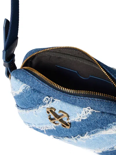 Off-white Raw Denim Camera Bag In Blue