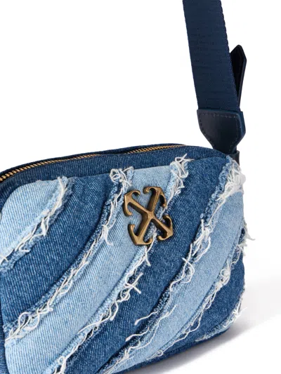 Off-white Raw Denim Camera Bag In Blue