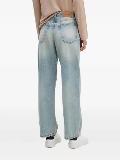 The Kooples Logo-patch Five-pocket Jeans In Blue