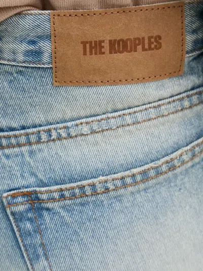 The Kooples Logo-patch Five-pocket Jeans In Blue