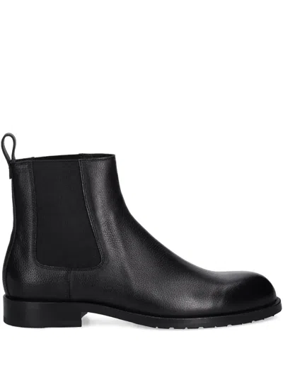 Hugo Boss Pull-tab Boots In Black