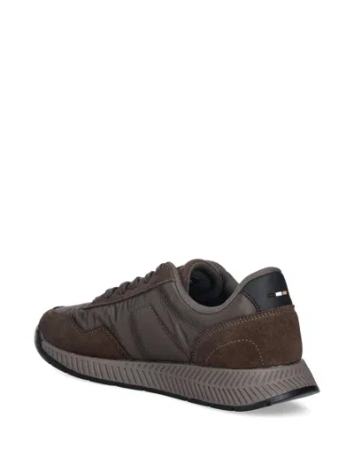 Hugo Boss Panelled Lace-up Sneakers In Brown
