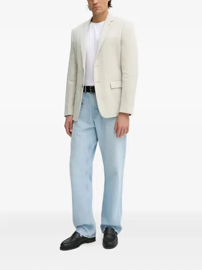 Theory Buttons Flap-pockets Blazer In Neutral