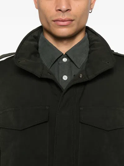 Aspesi Flap-pockets Collared Jacket In Black
