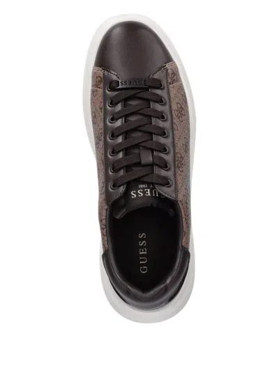 Guess Usa Elba Monogram-pattern Sneakers In Brown