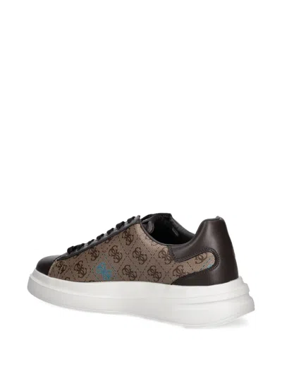 Guess Usa Elba Monogram-pattern Sneakers In Brown